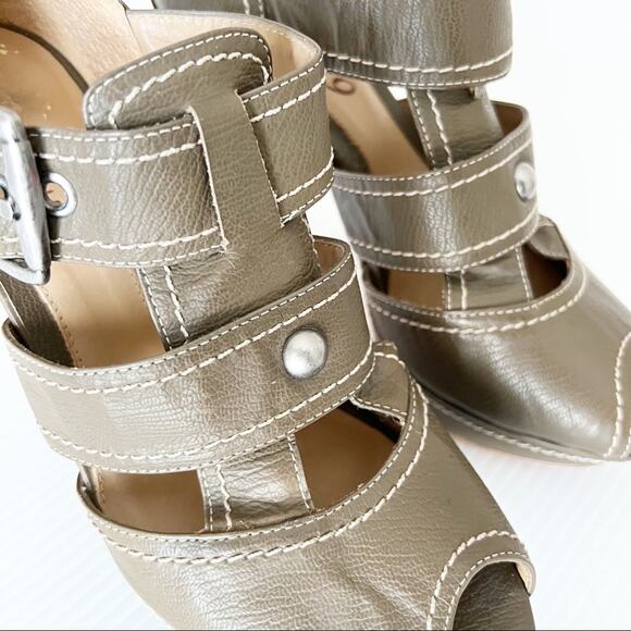 Boutique 9 Platform Leather Strappy Buckle Open Toe Chunky Heels 7.5 - Picture 5 of 10